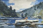 Winslow Homer Hudson River - Logging (mk44) oil painting artist